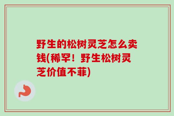 野生的松树灵芝怎么卖钱(稀罕！野生松树灵芝价值不菲)