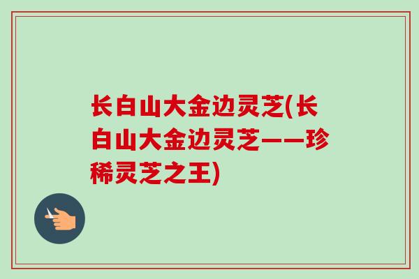 长白山大金边灵芝(长白山大金边灵芝——珍稀灵芝之王)