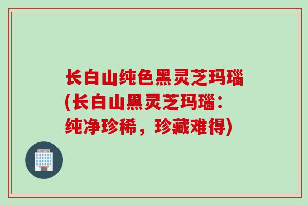 长白山纯色黑灵芝玛瑙(长白山黑灵芝玛瑙：纯净珍稀，珍藏难得)