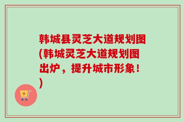 韩城县灵芝大道规划图(韩城灵芝大道规划图出炉，提升城市形象！)