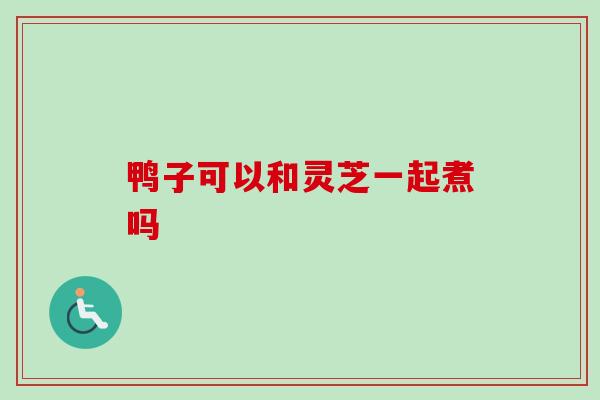 鸭子可以和灵芝一起煮吗