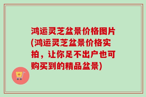 鸿运灵芝盆景价格图片(鸿运灵芝盆景价格实拍，让你足不出户也可购买到的精品盆景)
