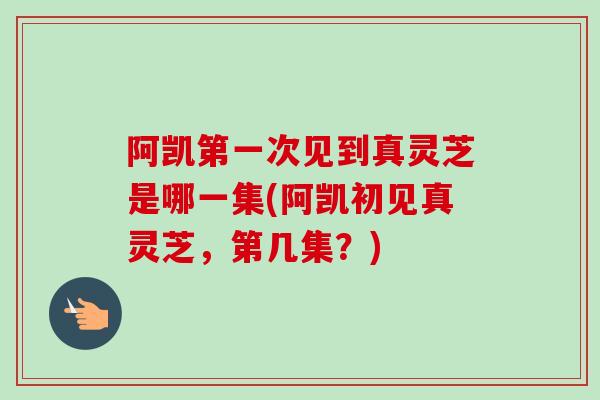 阿凯第一次见到真灵芝是哪一集(阿凯初见真灵芝,第几集?) 阿凯第一次见到真灵芝是哪一集(阿凯初见真灵芝,第几集?)