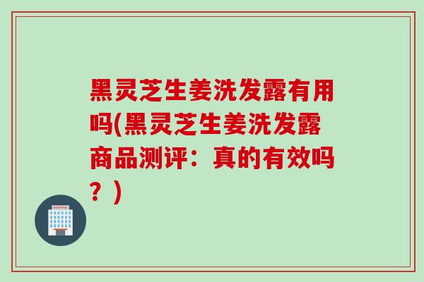 黑灵芝生姜洗发露有用吗(黑灵芝生姜洗发露商品测评：真的有效吗？)
