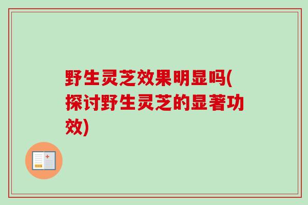 野生灵芝效果明显吗(探讨野生灵芝的显著功效) 野生灵芝效果明显吗(探讨野生灵芝的显著功效)