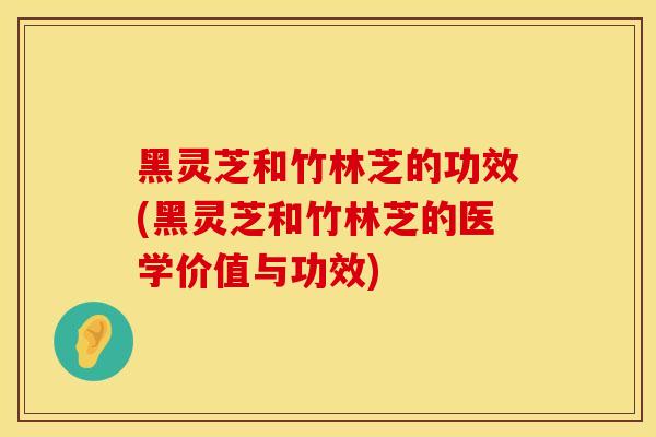 黑灵芝和竹林芝的功效(黑灵芝和竹林芝的医学价值与功效)