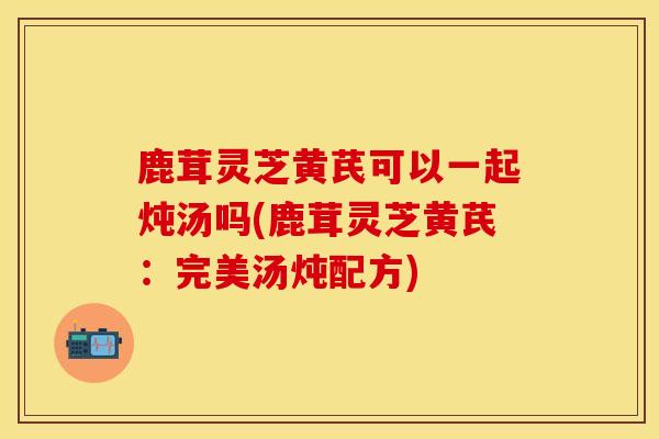 鹿茸灵芝黄芪可以一起炖汤吗(鹿茸灵芝黄芪：完美汤炖配方)