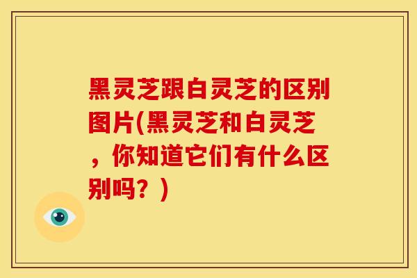 黑灵芝跟白灵芝的区别图片(黑灵芝和白灵芝，你知道它们有什么区别吗？)